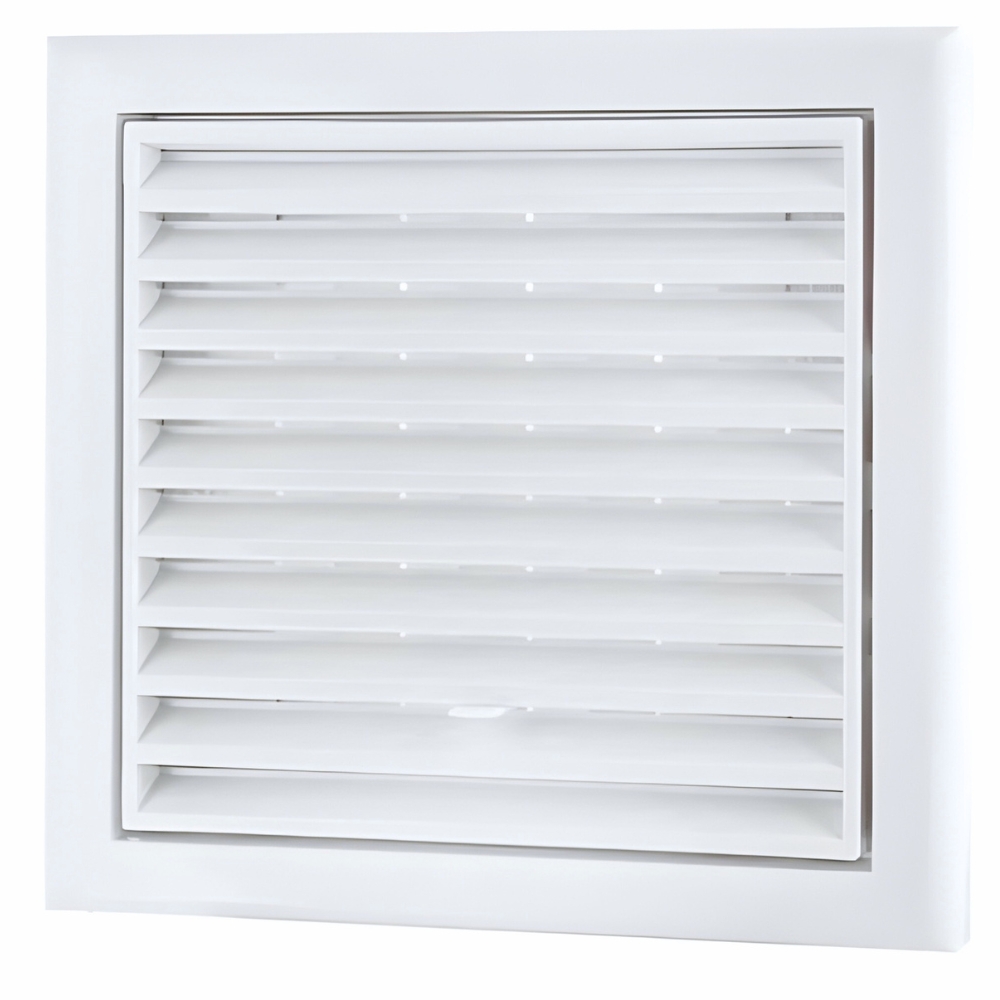 Bílá větrací mřížka se síťkou a manuální regulací